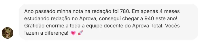 Depoimento de aluno: 780 → 940