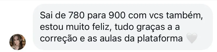 Depoimento de aluno: 780 → 900