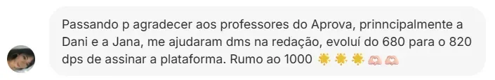 Depoimento de aluno: 680 → 820
