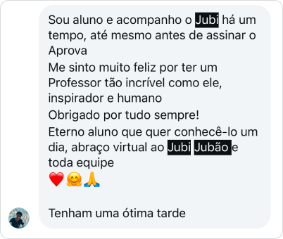 Depoimento de aluno sobre o professor Jubilut